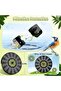 Solar Fountain Bird Bath with Olive Green Flower - Automatic and Wireless Outdoor - 5