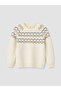 طقم تريكو للأطفال الأولاد منقوش باللون البيج - 2