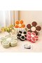 Soft Floor Cushion - Flower-shaped Decorative Cushion for Sofa or Bed (45 cm, Brown) - 2