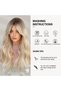 Women's Blonde Wig/Long Curly Wig, Women's Wig, Wavy Wig with Bangs, Natural Synthetic Hair with Dark Roots, For Everyday Wear and Party Cosplay, 66cm - 4