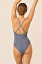 Women's Strappy Swimsuit with Crossed Back Detail, Stretchy Fabric, One-Piece Swimsuit Code:772 - 2