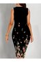 Women's sleeveless halter neck midi diving dress with ring detail - 4