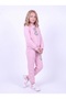 Girl's Printed Kangaroo Pocket Hooded Tracksuit Set