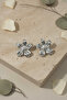 Shiny Gray Bijoux Earrings with Floral Motifs - Stylish and Modern Design - 5