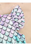 Girls Purple Mesh Tulle A-Line Dress - 3