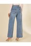 Women Blue Wide Leg Belted Jeans - 3