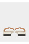 Beige Flat Sandals with Buckle Detail - 4