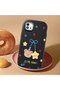 Realme C20 Compatible Case Camera Protector Black Silicone Couple Phone Case with Bear Pattern - 2