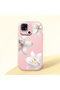 Redmi 10C Compatible Case Camera Protective Pink Silicone Couple Phone Case with Floral Pattern