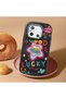 Redmi 12C Compatible Case Camera Protector Black Silicone Couple Phone Case Heart Pattern - 2