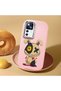 Mi 12t Compatible Case Camera Protector Pink Silicone Couple Phone Case Character Patterned - 2