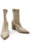 Non-Slip Sole Zipper Detailed Thick Heeled Stretch Women's Boots Beige Nude 9 cm - 2