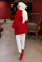 Tie-Waist Asymmetrical Cut Tunic Tsd260265 Red - 6