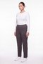Women's Yellow-Black Winter High-Waisted Trousers with Stone Detail on the Cuffs and Waist - 2