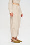 Women's Wide Leg Comfortable Cut 100% Linen Trousers with Elastic Waist - 2