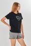Women's Black 100% Cotton Bird Printed T-Shirt - 6