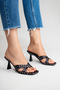 Women's Cross-Strapped Polka Dot Heeled Slippers Lorena - 7