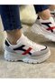 Daily Women's Sneaker Thick High Sole Lace Up Comfortable Tiger Stripe Sports Shoes 032 - 2