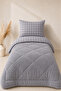 Single 4-Piece Wellsoft Fleece Fluffy Sleeping Set / Gray Square Tk
