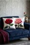 1 Piece Red Rose 1 Piece Pink Rose Digital Printing Piping Detailed Throw Pillow Cover Modern Home Decor