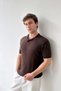 Polo Collar Hair Braided Knitwear T-Shirt