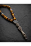 Cylinder Tiger's Eye Natural Stone Prayer Beads and Bracelet Set Medium Size Men's Premium Design - 5