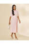 Women Pink Striped Midi Dress - 4