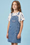 Stitch Printed T-Shirt and Dungaree Dress Set