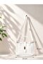 Leather Look Crossbody and Shoulder Bag with Lock Detail - 3