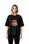 Women's Oversize T-Shirt Nostalgic Taxi Cartoon Print Relaxed Fit Casual Wear Modern Stylish Comfortable