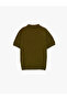 Buttoned Standard Size Short Sleeve Polo Collar Knitwear School T-Shirt - 6