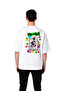 Retro Cat Meow Design Printed Men's Oversize T-Shirt
