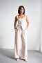 Women's Beige Stone Button Detailed Corset Vest Double Set Nh265844 - 2