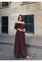 Women's White - White Boat Neck Floral Appliqué Detailed Waist Fitted 3/4 Sleeve Maxi Dress - 3