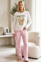 White Patterned Cotton Lycra Knitted Pajama Set26240302 - 2