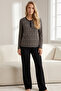 Leopard Patterned Buttoned Cotton Lycra Knitted Pajama Set26240311 - 2
