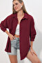 Women's Aerobin Oversize Shirt 20402 - Claret Red - 5