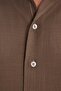 Men's Relax Fit Comfortable Cut Long Sleeve Self-Patterned Viscose Fabric Ribbed Brown Shirt - 6