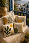 Olive Serenity Collection |   Set of 4 Decorative Throw Pillow Covers with Aegean-Inspired Olive Branches and Modern Botanical Patterns - 3