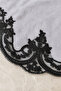 Gray Embroidered Non-Slip Leather Based Oval Bath Mat Laced Washable Bathroom Set Piera - 4