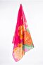 Women's Fuchsia Yellow Red Floral Patterned Silky Textured Imported Chiffon Pareo Hzl26-Lc000 - 2