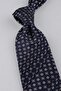 Navy Blue Small Pattern Italian Silk Pleated Tie Est236 - 4