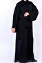 * Black Velvet Floral Patchwork Embroidered Abaya - 5