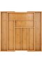 Bamboo Silverware Organizer for Drawer, Expandable Silverware Tray for Drawer, Kitchen Drawer Organi