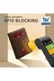 محفظة رجالية نحيفة من الجلد مع تقنية RFID ونافذتين للبطاقات مع صندوق هدايا - 5