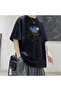Mi̇ngalondon Van Gogh Black Unisex Oversize T-Shirt