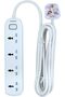EX-1462 Power Strips NK-400 4 Way Extension Socket with Switch, 4 Meter Length, White - 5