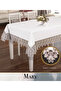 Linen Tablecloth Maria Model Kapiçino 155X220 cm Elegant Home Textile - 3