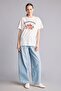 100% Cotton Barrel Fit High Waist Pocketed Jean Trousers - Light Blue