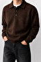 Men's Polo Collar Oversize Knit Sweater – Comfortable Fit - 2